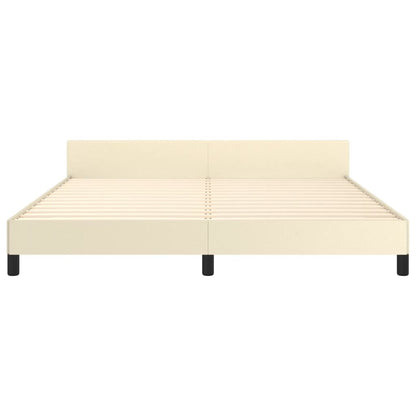 Giroletto con Testiera Crema 180x200 cm in Similpelle | homemem39