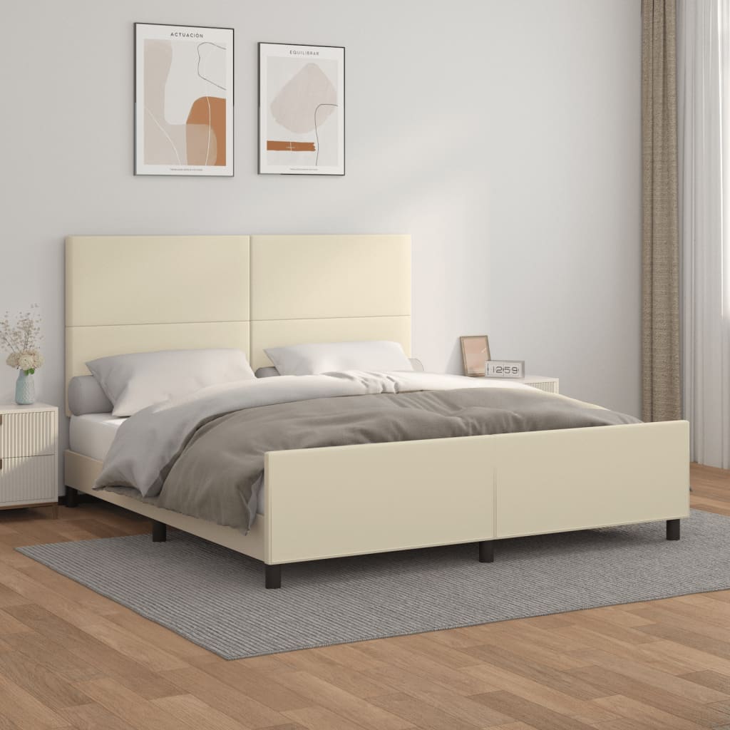 Giroletto con Testiera Crema 180x200 cm in Similpelle | homemem39