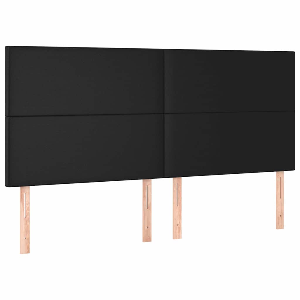 Giroletto con Testiera Nero 200x200 cm in Similpelle