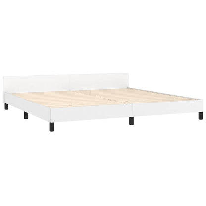 Giroletto con Testiera Bianco 200x200 cm in Similpelle