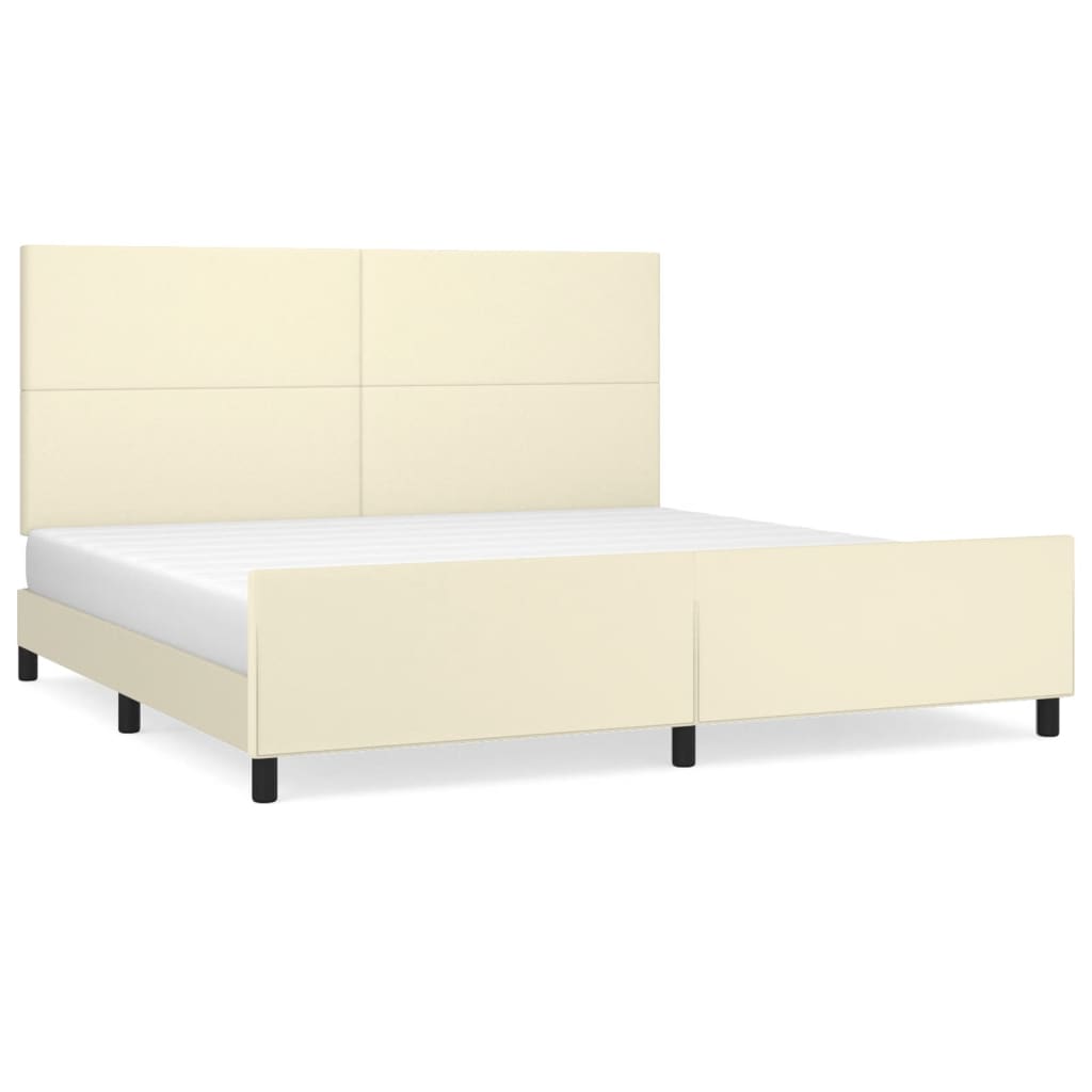 Giroletto con Testiera Crema 200x200 cm in Similpelle | homemem39