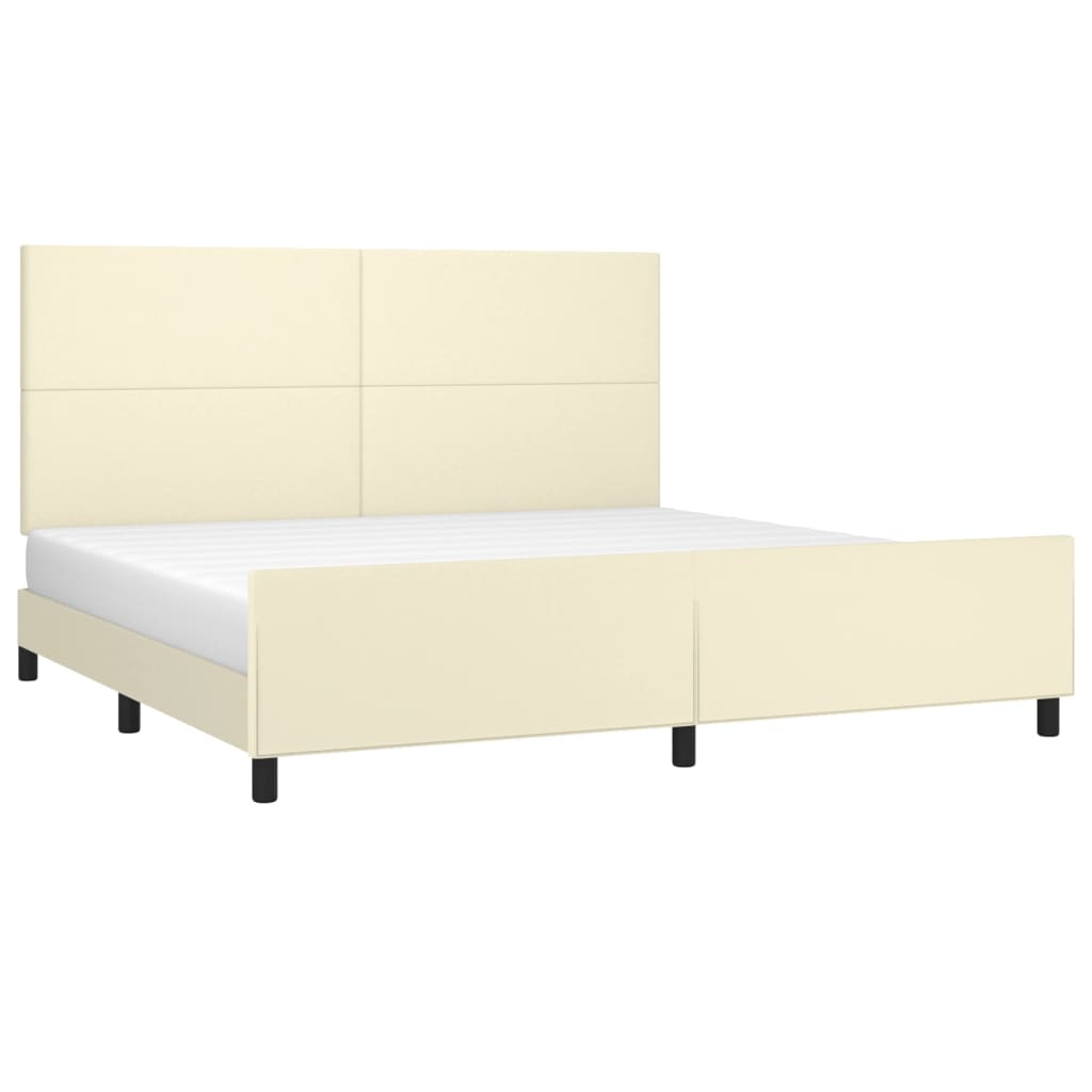 Giroletto con Testiera Crema 200x200 cm in Similpelle | homemem39