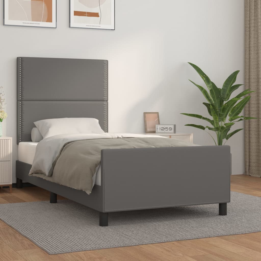 Giroletto con Testiera Crema 90x190 cm in Similpelle | homemem39