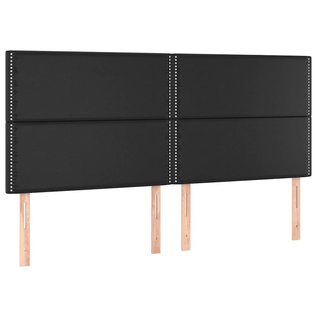 Giroletto con Testiera Nero 200x200 cm in Similpelle