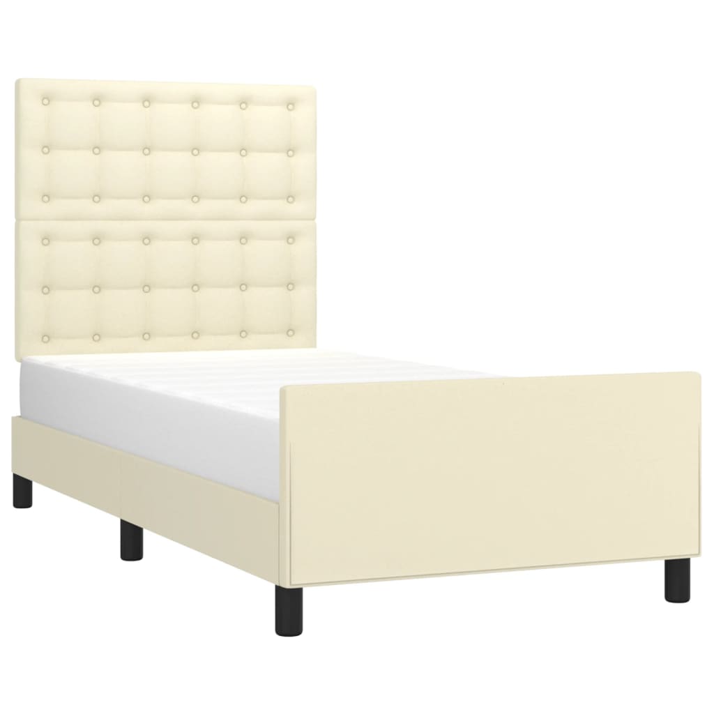 Giroletto con Testiera Crema 90x200 cm in Similpelle | homemem39