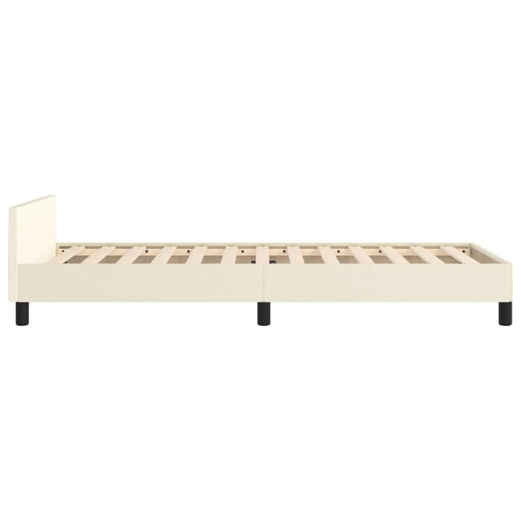 Giroletto con Testiera Crema 90x200 cm in Similpelle | homemem39