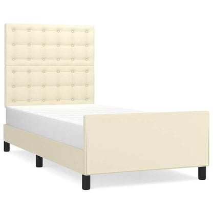 Giroletto con Testiera Crema 100x200 cm in Similpelle