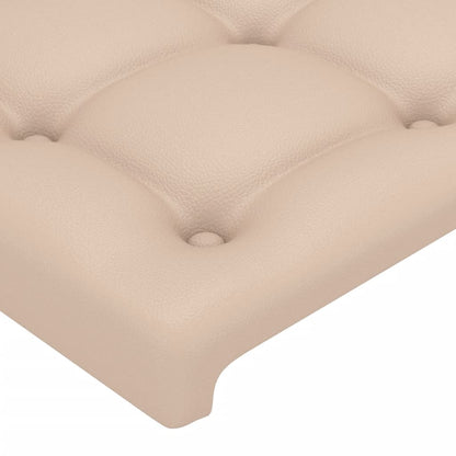 Bed frame with Cappuccino headboard 100x200 cm in imitation leather
