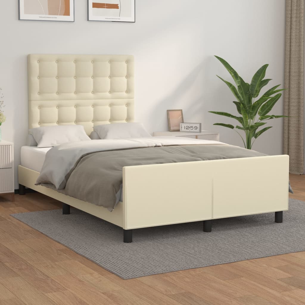 Giroletto con Testiera Crema 120x200 cm in Similpelle | homemem39