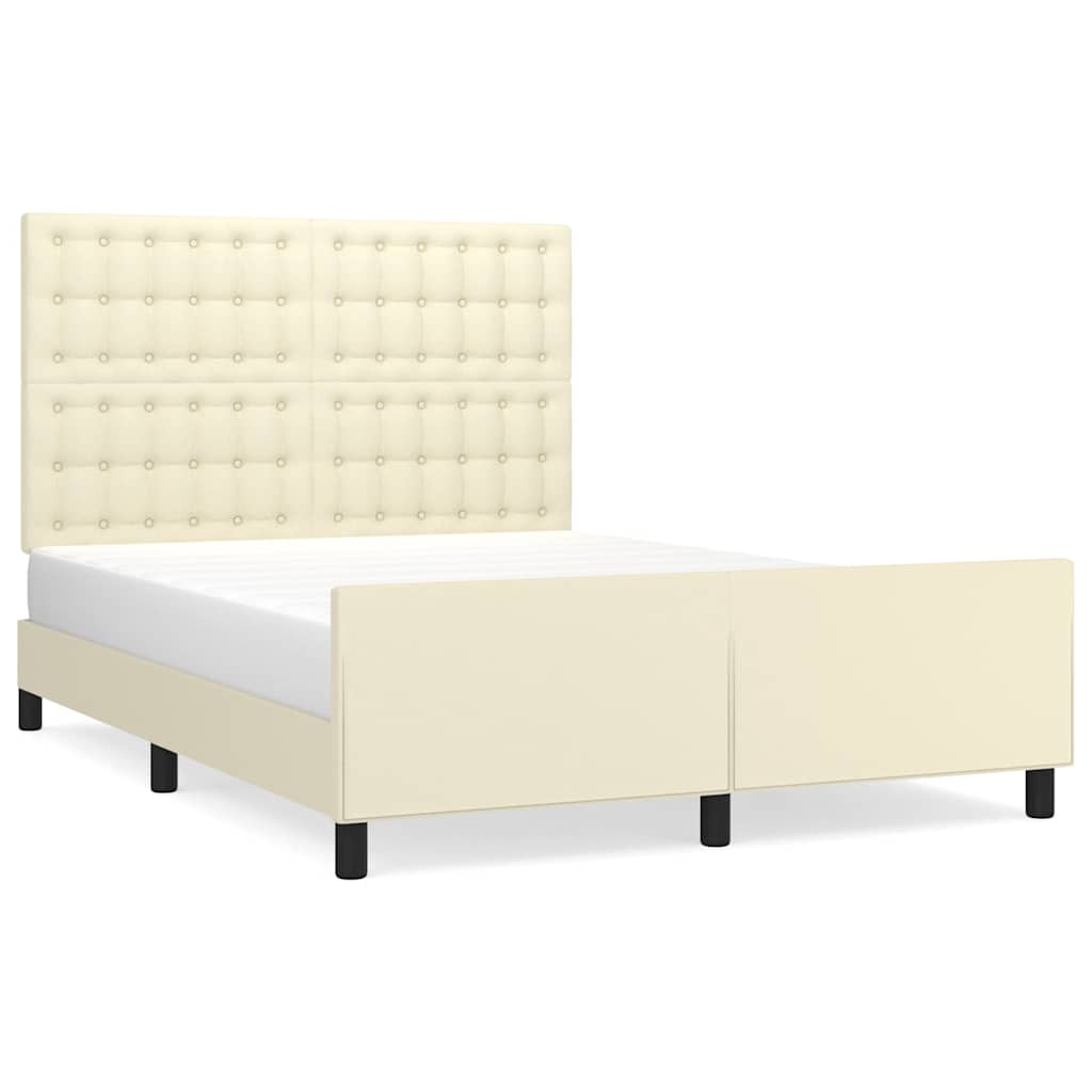 Giroletto con Testiera Crema 140x200 cm in Similpelle