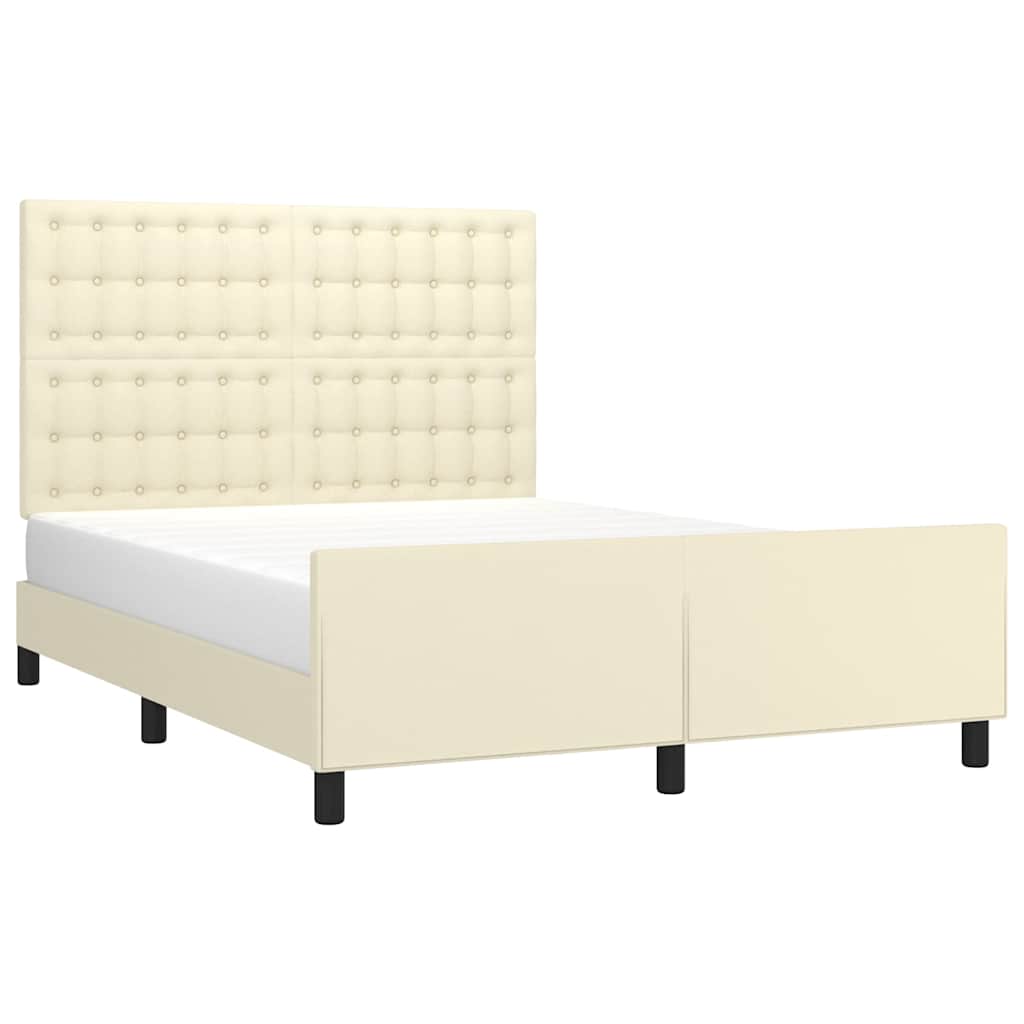 Giroletto con Testiera Crema 140x200 cm in Similpelle