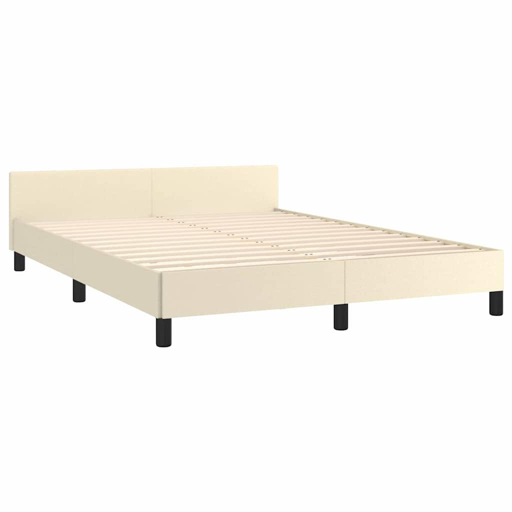 Giroletto con Testiera Crema 140x200 cm in Similpelle