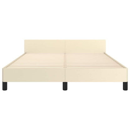Giroletto con Testiera Crema 140x200 cm in Similpelle