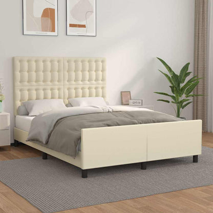 Giroletto con Testiera Crema 140x200 cm in Similpelle