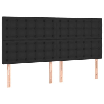 Giroletto con Testiera Nero 160x200 cm in Similpelle