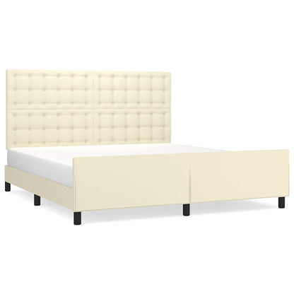Giroletto con Testiera Crema 160x200 cm in Similpelle