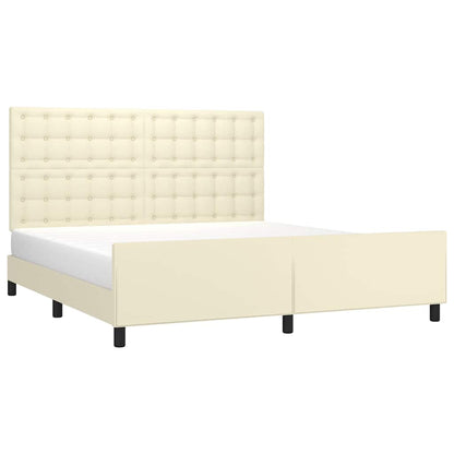 Giroletto con Testiera Crema 160x200 cm in Similpelle