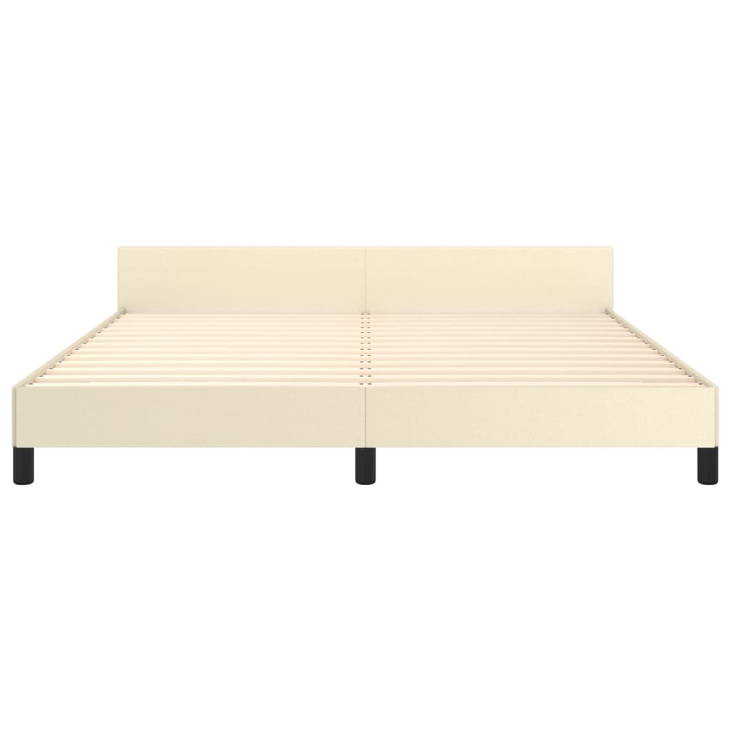 Giroletto con Testiera Crema 160x200 cm in Similpelle | homemem39
