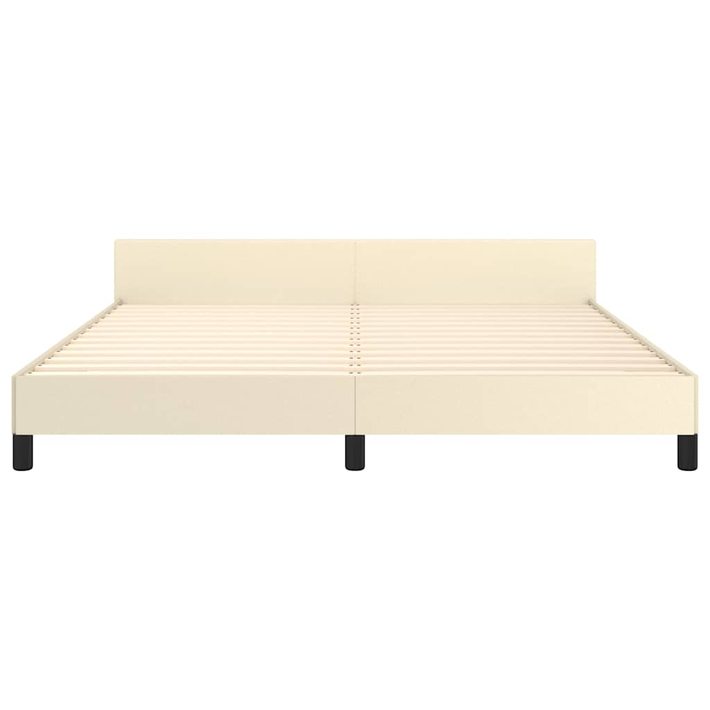 Giroletto con Testiera Crema 160x200 cm in Similpelle