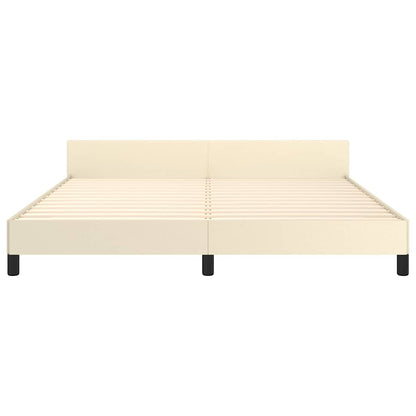 Giroletto con Testiera Crema 160x200 cm in Similpelle