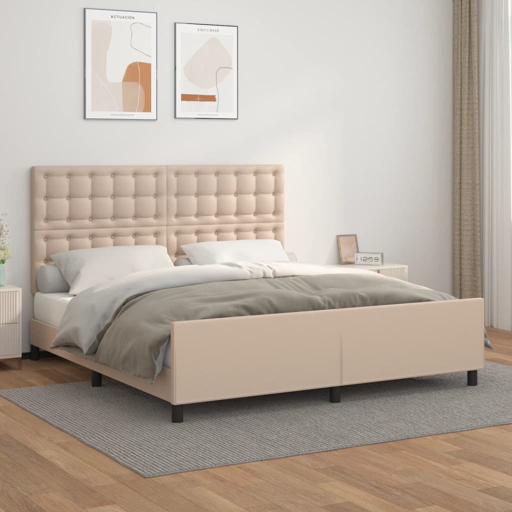 Giroletto con Testiera Cappuccino 160x200 cm in Similpelle | homemem39