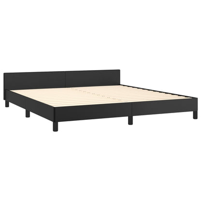 Giroletto con Testiera Nero 180x200 cm in Similpelle | homemem39