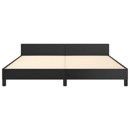 Giroletto con Testiera Nero 180x200 cm in Similpelle | homemem39