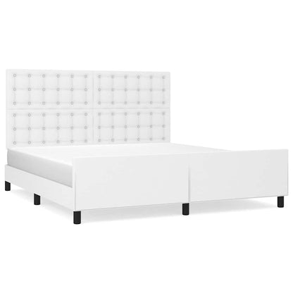 Giroletto con Testiera Bianco 180x200 cm in Similpelle