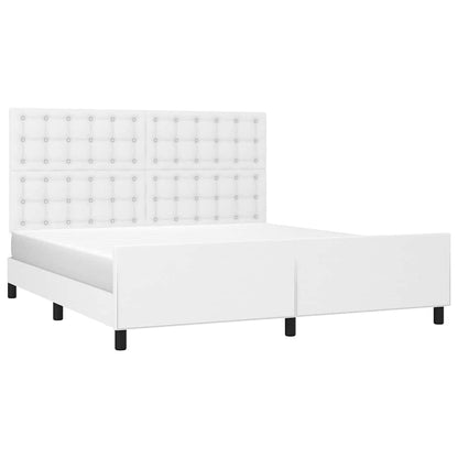 Giroletto con Testiera Bianco 180x200 cm in Similpelle