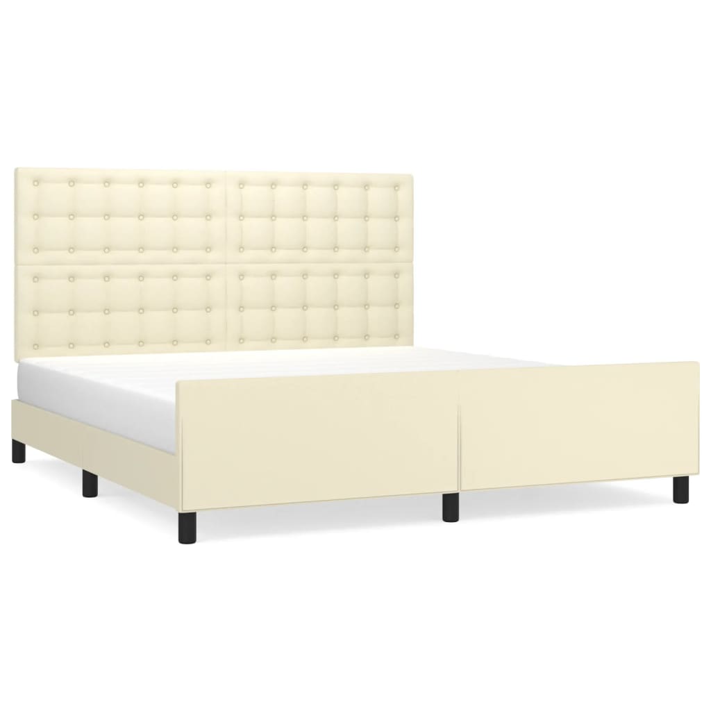 Giroletto con Testiera Crema 180x200 cm in Similpelle | homemem39