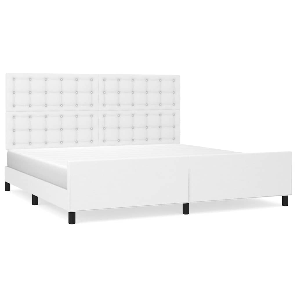 Giroletto con Testiera Bianco 200x200 cm in Similpelle