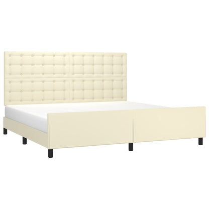 Giroletto con Testiera Crema 200x200 cm in Similpelle | homemem39