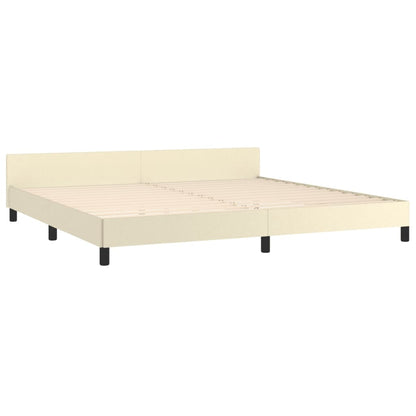 Giroletto con Testiera Crema 200x200 cm in Similpelle | homemem39
