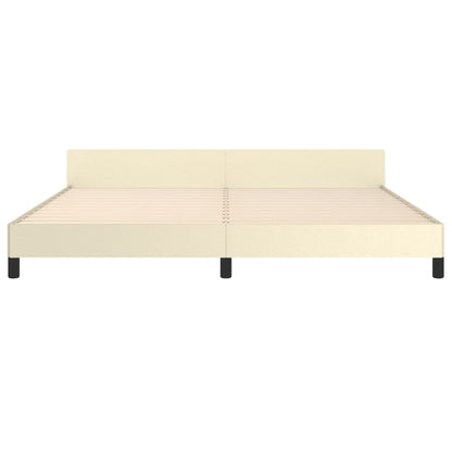 Giroletto con Testiera Crema 200x200 cm in Similpelle | homemem39