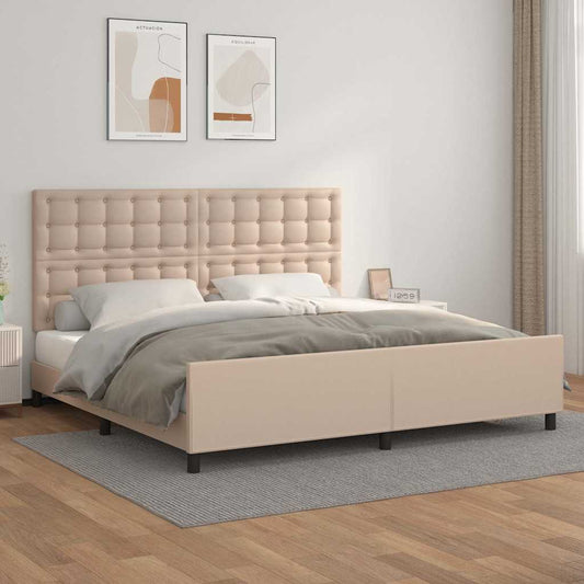 Giroletto con Testiera Cappuccino 200x200 cm in Similpelle