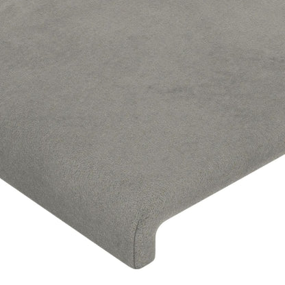 Giroletto con Testiera Grigio Chiaro 80x200 cm in Velluto - homemem39