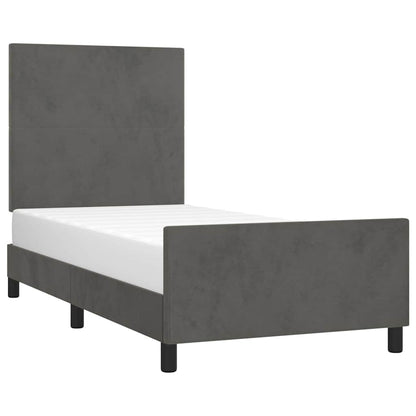 Giroletto senza Materasso Grigio Scuro 80x200 cm Velluto