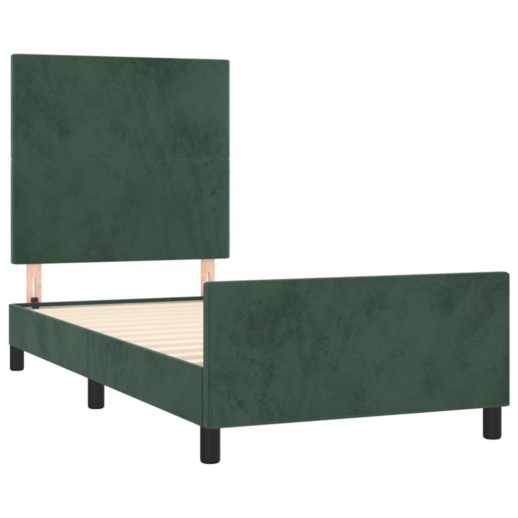 Giroletto con Testiera Verde Scuro 80x200 cm in Velluto - homemem39