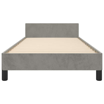 Giroletto senza Materasso Grigio Chiaro 90x200 cm Velluto