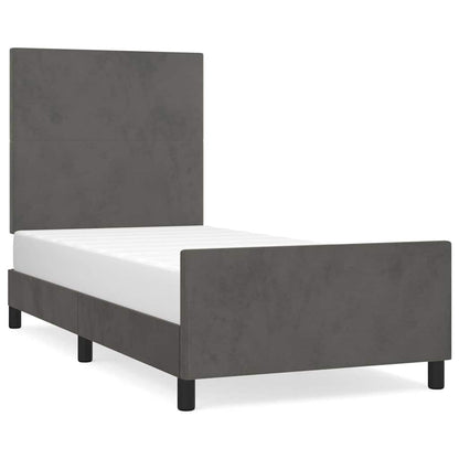Giroletto senza Materasso Grigio Scuro 90x200 cm Velluto