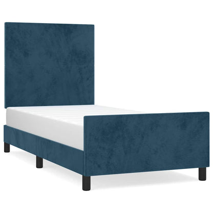 Giroletto senza Materasso Blu Scuro 90x200 cm in Velluto