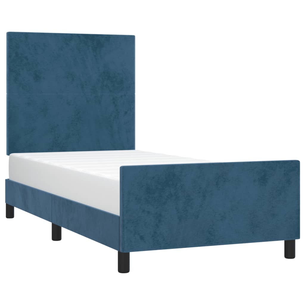 Giroletto senza Materasso Blu Scuro 90x200 cm in Velluto - homemem39