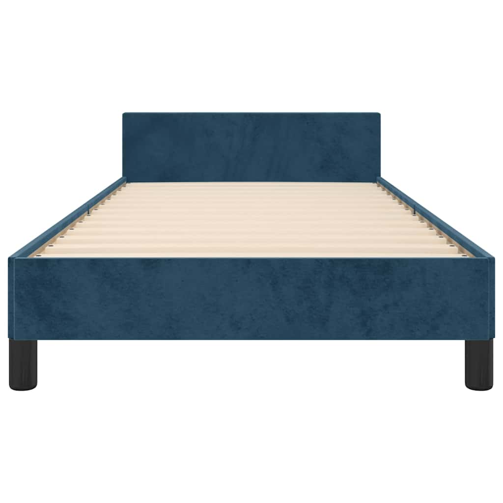 Giroletto senza Materasso Blu Scuro 90x200 cm in Velluto