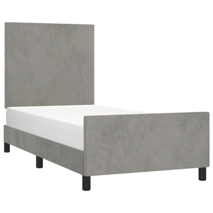 Giroletto senza Materasso Grigio Chiaro 100x200 cm Velluto - homemem39