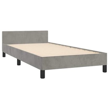 Giroletto senza Materasso Grigio Chiaro 100x200 cm Velluto