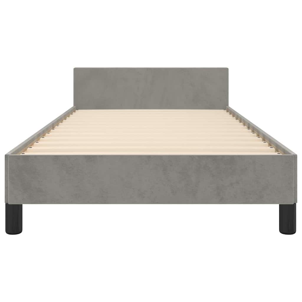Giroletto senza Materasso Grigio Chiaro 100x200 cm Velluto