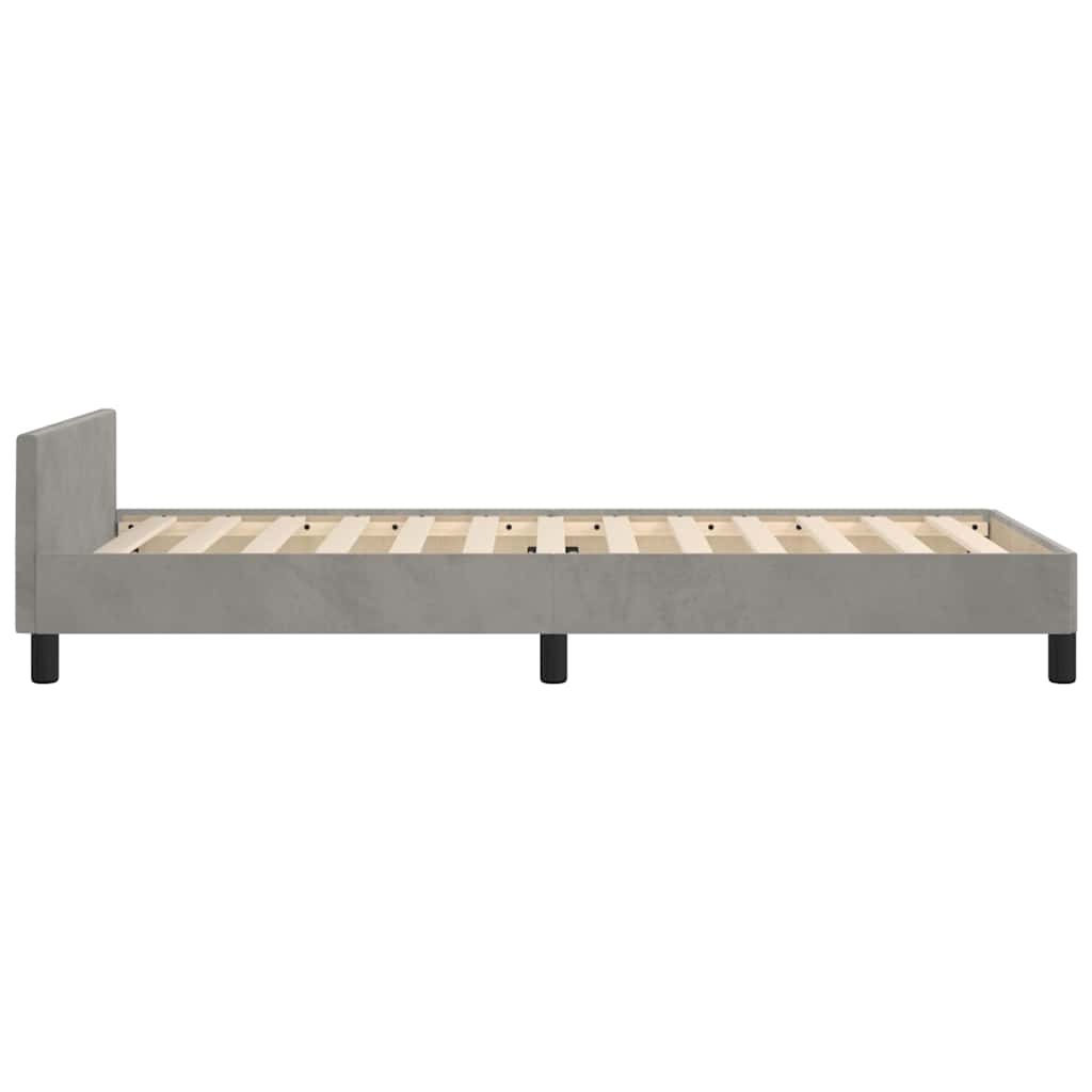 Giroletto senza Materasso Grigio Chiaro 100x200 cm Velluto