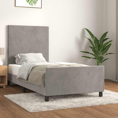 Giroletto senza Materasso Grigio Chiaro 100x200 cm Velluto