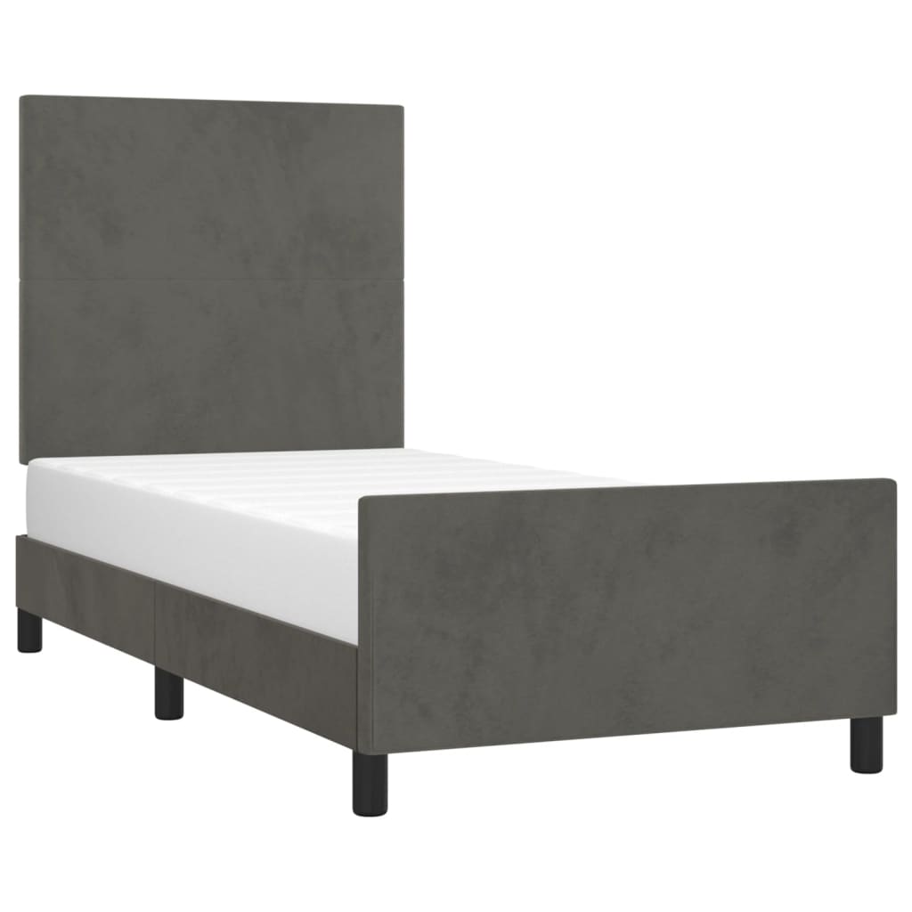 Giroletto senza Materasso Grigio Scuro 100x200 cm Velluto - homemem39