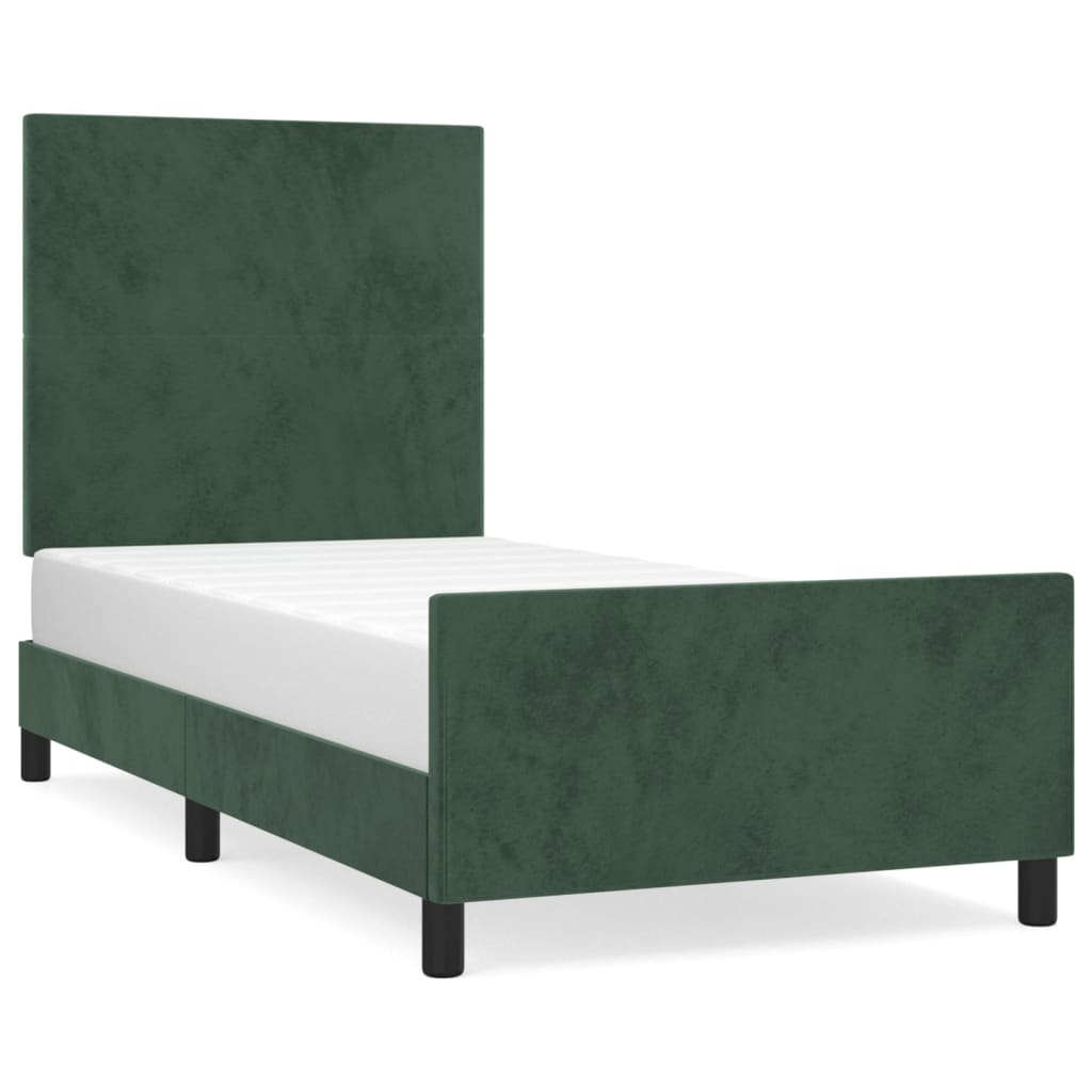 Giroletto senza Materasso Verde Scuro 100x200 cm in Velluto - homemem39